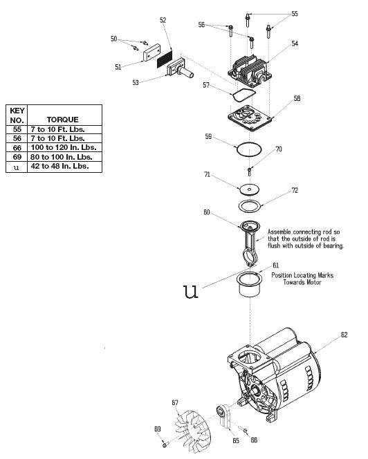 DEVILBISS MODEL 100E4D-1 PUMP AND MOTOR BREAKDOWN